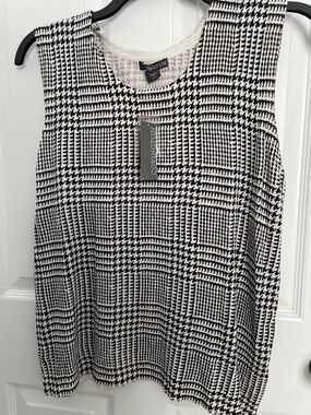 NWT Size XL Covington Black & White Glenn Plaid Shell